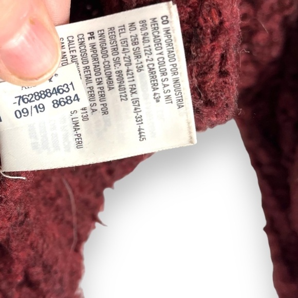 American Eagle Outfitters Cozy Crew Neck Sweater, Maroon Red, Size Small - Picture 7 of 10